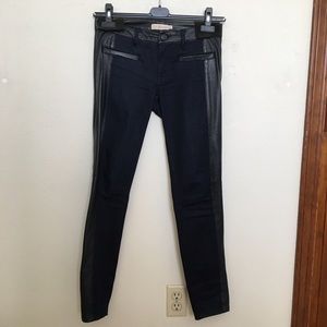 TORY BURCH leather Moto denim